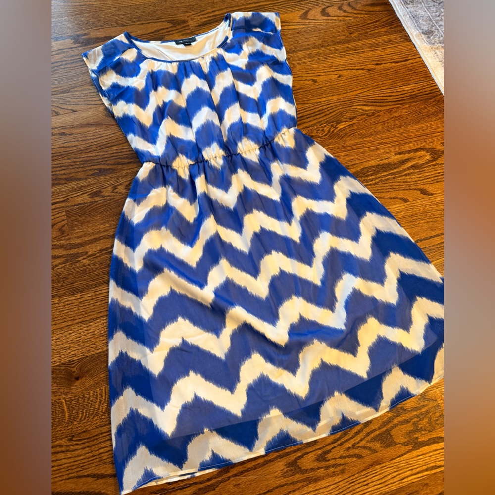 AB Studio Blue White Midi Dress Small Kentucky Game Day UK